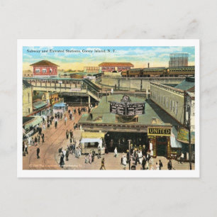 Subway Station, Coney Island, Brooklyn Briefkaart