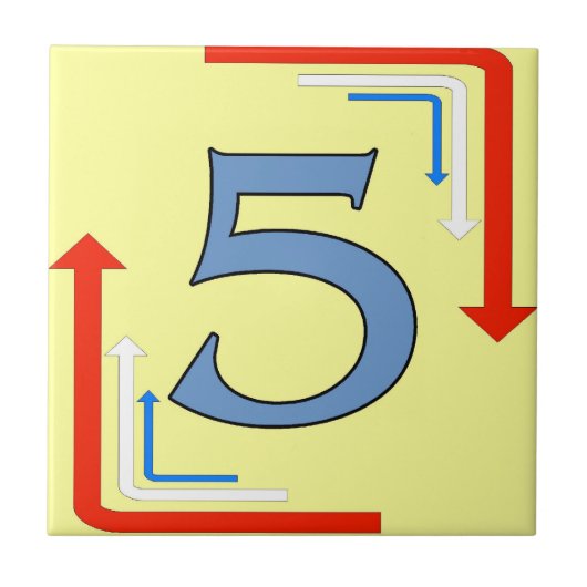 Subway Tegel Arrows Lijst 5 Vijf Tegeltje (Voorkant)