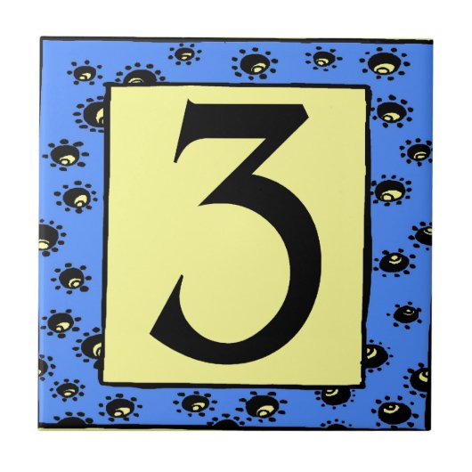 Subway Tegel Blue Lijst Stars 3 Drie Tegeltje (Voorkant)