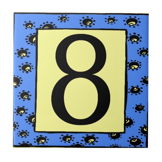 Subway Tegel Blue Lijst Stars 8 Tegeltje (Voorkant)