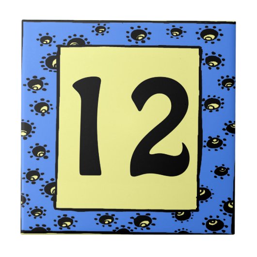 Subway Tegels Blauwe Lijsten sterren bewerken teks Tegeltje (Voorkant)