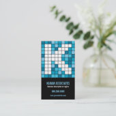 Subway Tile Cerulean Monogram K Visitekaartje (Staand voorkant)