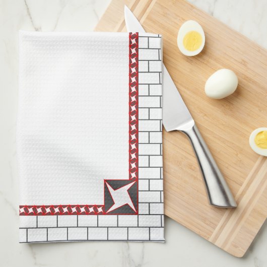 Subway Tile Towel Theedoek (Quarter Fold)