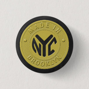 Subway Token Brooklyn Ronde Button 3,2 Cm