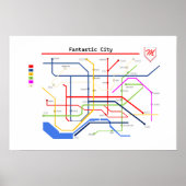 Subway van fantastische stad poster (Voorkant)