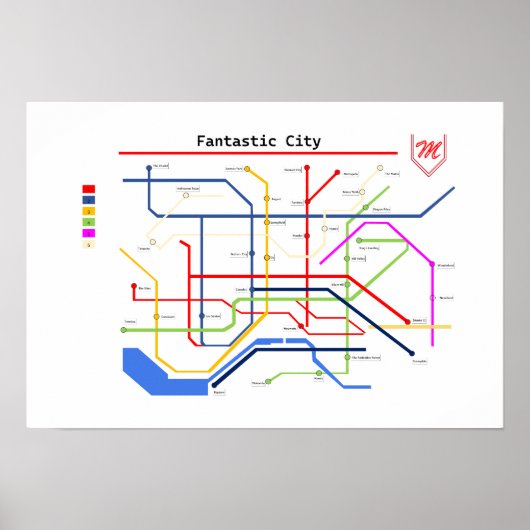 Subway van fantastische stad poster (Voorkant)
