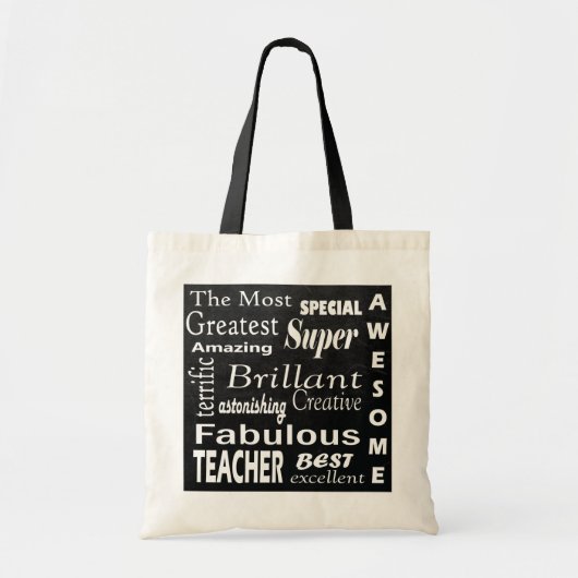 Subway Word Art voor leraren Tote Bag (Voorkant)