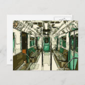 Subwegauto binnen het metaal briefkaart (Voorkant / Achterkant)