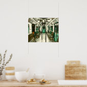 Subwegauto binnen het metaal poster (Keuken)