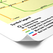 Subwegkaart waterloo (facultatief) poster (Hoek)