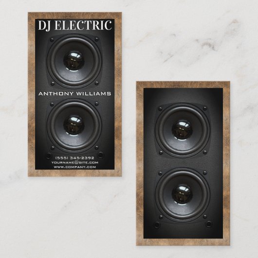 Subwooferdoos | Leder Visitekaartje (Voorkant / Achterkant)