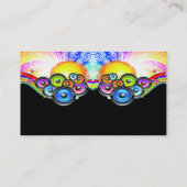 Subwoofers die muziek pompen in regenboogkleuren visitekaartje (Achterkant)