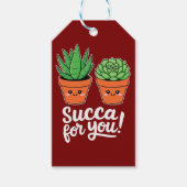 Succa For You – Cute Succulent Pun Cadeaulabel (Voorkant)