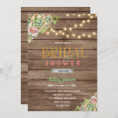 Succelents bruiloft themauitnodiging kaart (Voorkant / Achterkant)