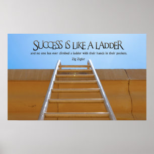 Succes als Inspirerend Poster van Ladder afdrukken