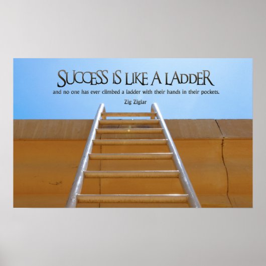 Succes als Inspirerend Poster van Ladder afdrukken (Voorkant)