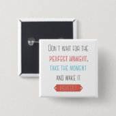 Succes, Attitude, Motivatie levensstandaard doelen Vierkante Button 5,1 Cm (Voorkant /achterkant)