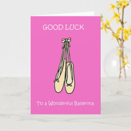 Succes Ballerina Balletschoenen Kaart (Gele Bloem)