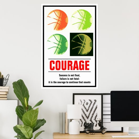 Succes: Basketball Motivatie stimuleren Poster (Thuiskantoor)