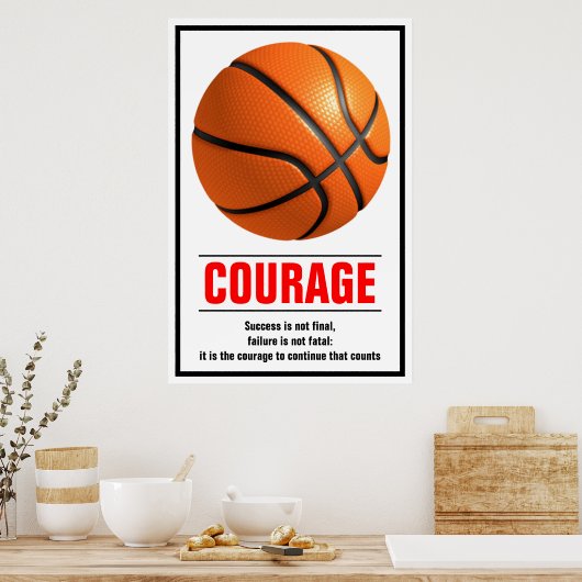 Succes: Basketball Motivatie stimuleren Poster (Keuken)