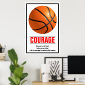 Succes: Basketball Motivatie stimuleren Poster (Thuiskantoor)