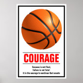 Succes: Basketball Motivatie stimuleren Poster (Voorkant)