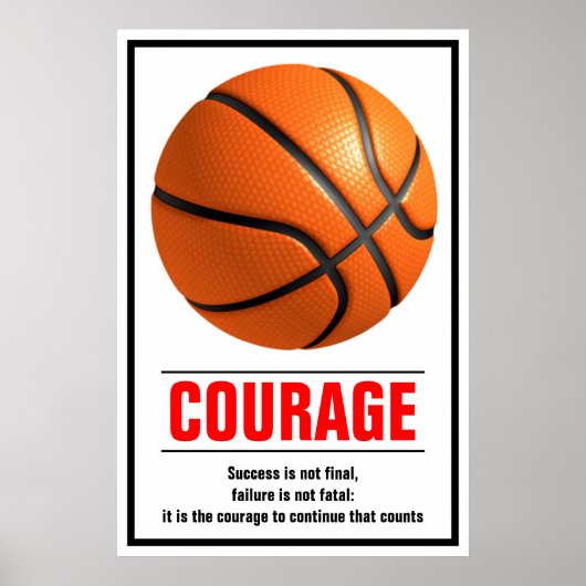 Succes: Basketball Motivatie stimuleren Poster (Voorkant)