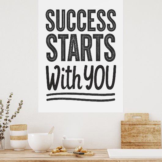 Succes begint bij Motivatie Poster (Keuken)
