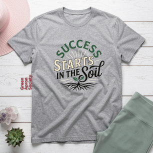 Succes Begint in de Grond Inspirerende Tuinieren Tri-Blend Shirt
