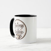 Succes Begint Met Koffie Motiverende Mok Ontwerp (Voorkant links)