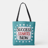 Succes begint nu Canvas tas (Achterkant)