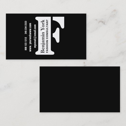 Succes begint nu! Modern Edgy Bold Classy Black Visitekaartje (Voorkant / Achterkant)