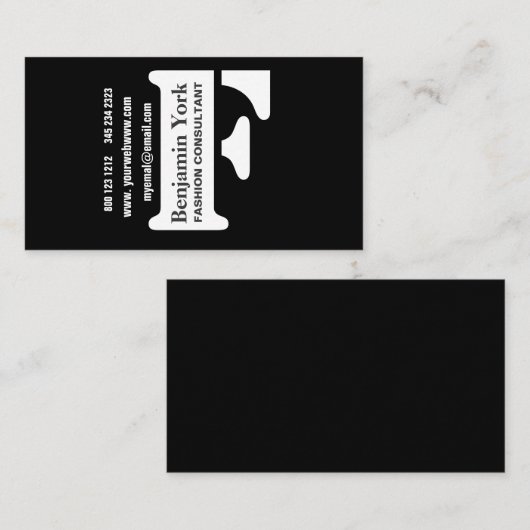 Succes begint nu! Modern Edgy Bold Classy Black Visitekaartje (Voorkant / Achterkant)