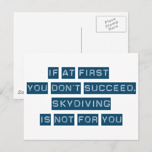 Succes bij Skydiving Briefkaart (Voorkant / Achterkant)