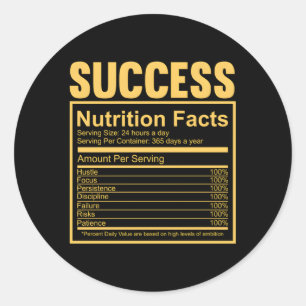 Succes Bijzonderheden Voeding Feiten Quote Ronde Sticker