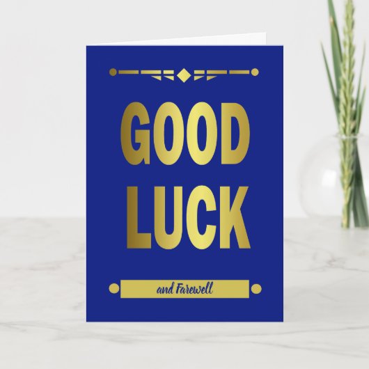 Succes Blauw Goud Typografie Kaart (Voorkant)