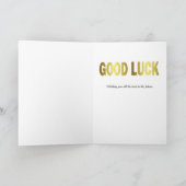 Succes Blauw Goud Typografie Kaart (Binnen)