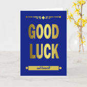 Succes Blauw Goud Typografie Kaart (Gele Bloem)
