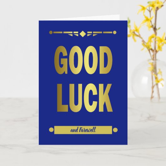 Succes Blauw Goud Typografie Kaart (Gele Bloem)