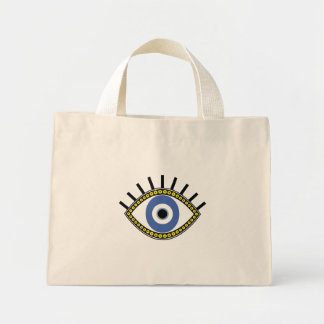 Succes, Blauw oog, grieks amulet boze oog Mini Tote Bag