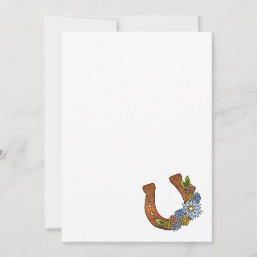 Succes Bloemen Hoefijzer Afscheidsfeest Kaart (Achterkant)