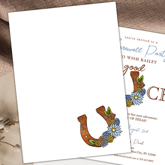 Succes Bloemen Hoefijzer Afscheidsfeest Kaart