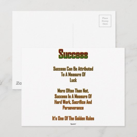 Succes Briefkaart (Voorkant / Achterkant)