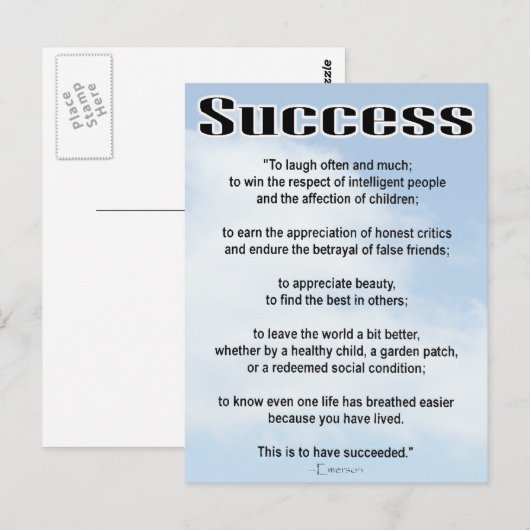 Succes Briefkaart (Voorkant / Achterkant)