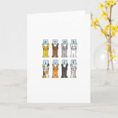 Succes Cartoon Kittens Kaart (Gele Bloem)