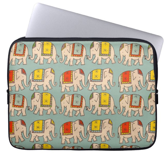 Succes circus olifanten schattig olifantenpatroon laptop sleeve (Voorkant)