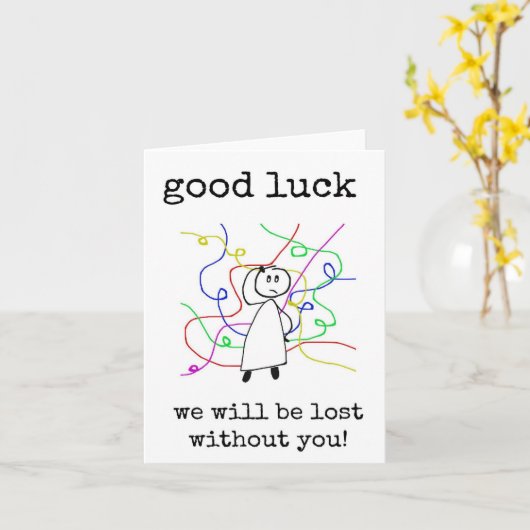 Succes, collega, baas, medewerkers, Kaart verlaten (Gele Bloem)