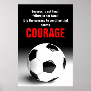 Succes Courage Soccer Football Inspirerend Poster
