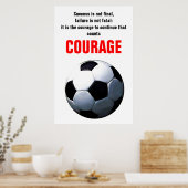 Succes Courage Soccer Football Inspirerend Poster (Keuken)