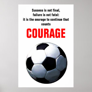 Succes Courage Soccer Football Inspirerend Poster
